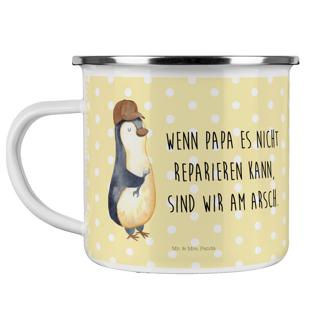 Camping Emaille Tasse Wenn Papa es nicht reparieren kann, sind wir am Arsch Campingtasse, Trinkbecher, Metalltasse, Outdoor Tasse, Emaille Trinkbecher, Blechtasse Outdoor, Emaille Campingbecher, Edelstahl Trinkbecher, Metalltasse für Camping, Kaffee Blechtasse, Camping Tasse Metall, Familie, Vatertag, Muttertag, Bruder, Schwester, Mama, Papa, Oma, Opa, Vater, Geschenk Papa, Bester Papa der Welt