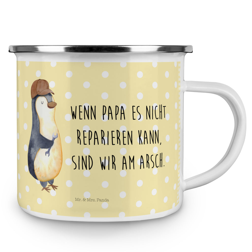 Camping Emaille Tasse Wenn Papa es nicht reparieren kann, sind wir am Arsch Campingtasse, Trinkbecher, Metalltasse, Outdoor Tasse, Emaille Trinkbecher, Blechtasse Outdoor, Emaille Campingbecher, Edelstahl Trinkbecher, Metalltasse für Camping, Kaffee Blechtasse, Camping Tasse Metall, Familie, Vatertag, Muttertag, Bruder, Schwester, Mama, Papa, Oma, Opa, Vater, Geschenk Papa, Bester Papa der Welt
