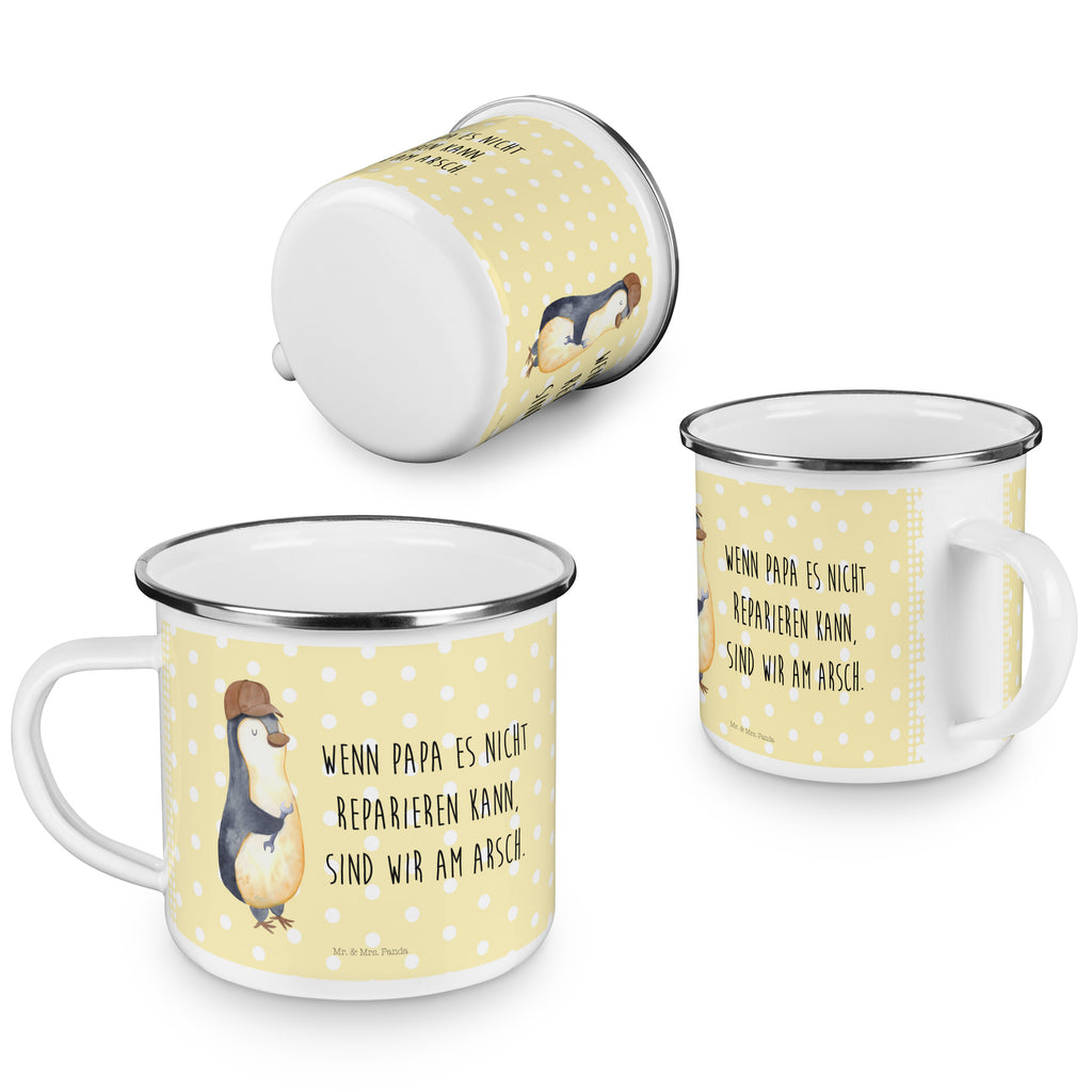 Camping Emaille Tasse Wenn Papa es nicht reparieren kann, sind wir am Arsch Campingtasse, Trinkbecher, Metalltasse, Outdoor Tasse, Emaille Trinkbecher, Blechtasse Outdoor, Emaille Campingbecher, Edelstahl Trinkbecher, Metalltasse für Camping, Kaffee Blechtasse, Camping Tasse Metall, Familie, Vatertag, Muttertag, Bruder, Schwester, Mama, Papa, Oma, Opa, Vater, Geschenk Papa, Bester Papa der Welt