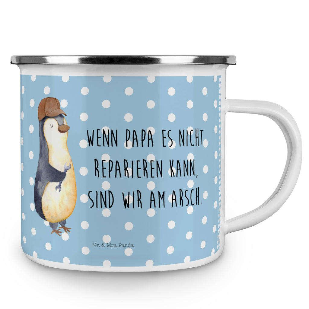 Camping Emaille Tasse Wenn Papa es nicht reparieren kann, sind wir am Arsch Campingtasse, Trinkbecher, Metalltasse, Outdoor Tasse, Emaille Trinkbecher, Blechtasse Outdoor, Emaille Campingbecher, Edelstahl Trinkbecher, Metalltasse für Camping, Kaffee Blechtasse, Camping Tasse Metall, Familie, Vatertag, Muttertag, Bruder, Schwester, Mama, Papa, Oma, Opa, Vater, Geschenk Papa, Bester Papa der Welt