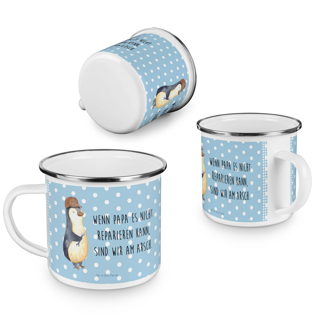 Camping Emaille Tasse Wenn Papa es nicht reparieren kann, sind wir am Arsch Campingtasse, Trinkbecher, Metalltasse, Outdoor Tasse, Emaille Trinkbecher, Blechtasse Outdoor, Emaille Campingbecher, Edelstahl Trinkbecher, Metalltasse für Camping, Kaffee Blechtasse, Camping Tasse Metall, Familie, Vatertag, Muttertag, Bruder, Schwester, Mama, Papa, Oma, Opa, Vater, Geschenk Papa, Bester Papa der Welt