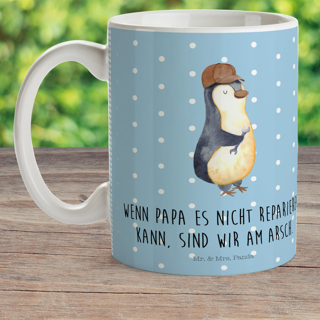 Kindertasse Wenn Papa es nicht reparieren kann, sind wir am Arsch Kunststoff Tasse, Kindergarten, Tasse, Trinkbecher, Camping Becher, Kaffeetasse, Kunststoffbecher, Kindergartenbecher, Outdoorgeschirr, Kunststoffgeschirr, Reisebecher, Reisetasse, Kinderbecher, Familie, Vatertag, Muttertag, Bruder, Schwester, Mama, Papa, Oma, Opa, Vater, Geschenk Papa, Bester Papa der Welt