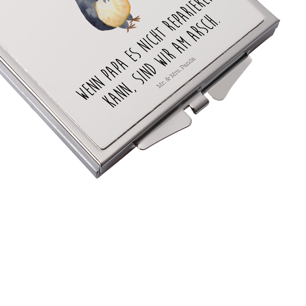 Handtaschenspiegel quadratisch Wenn Papa es nicht reparieren kann, sind wir am Arsch Spiegel, Handtasche, Quadrat, silber, schminken, Schminkspiegel, Familie, Vatertag, Muttertag, Bruder, Schwester, Mama, Papa, Oma, Opa, Vater, Geschenk Papa, Bester Papa der Welt