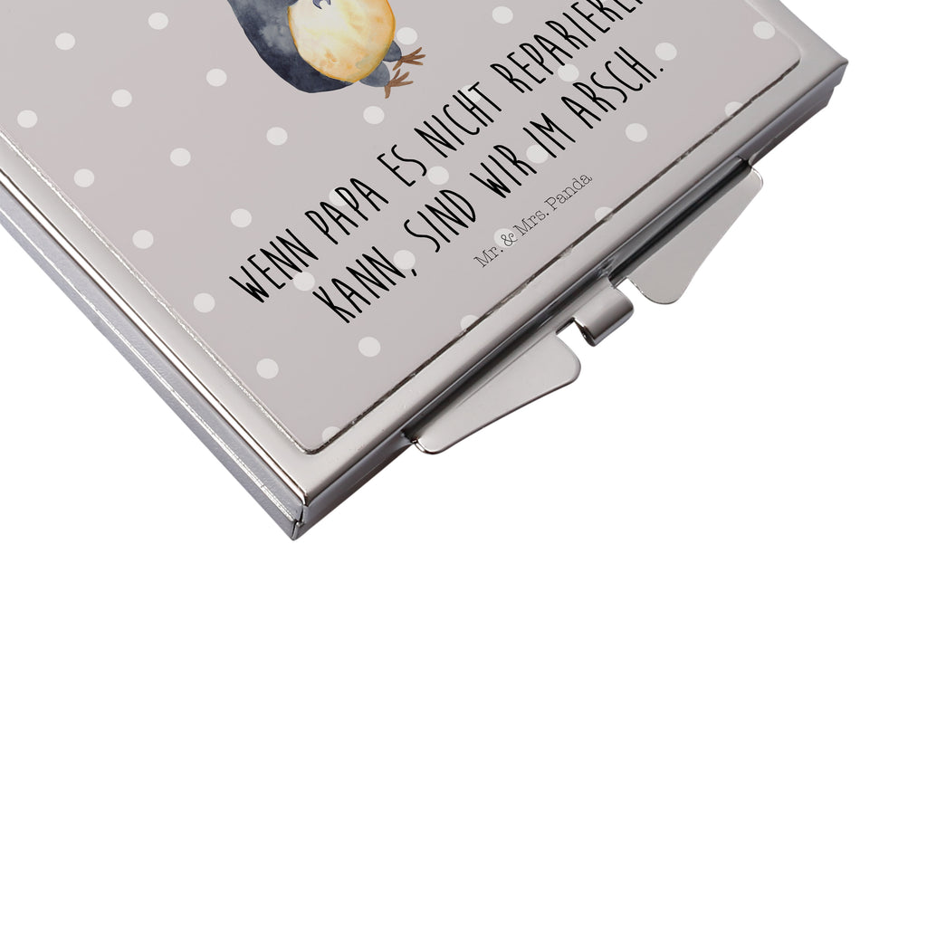 Handtaschenspiegel quadratisch Wenn Papa es nicht reparieren kann, sind wir am Arsch Spiegel, Handtasche, Quadrat, silber, schminken, Schminkspiegel, Familie, Vatertag, Muttertag, Bruder, Schwester, Mama, Papa, Oma, Opa, Vater, Geschenk Papa, Bester Papa der Welt