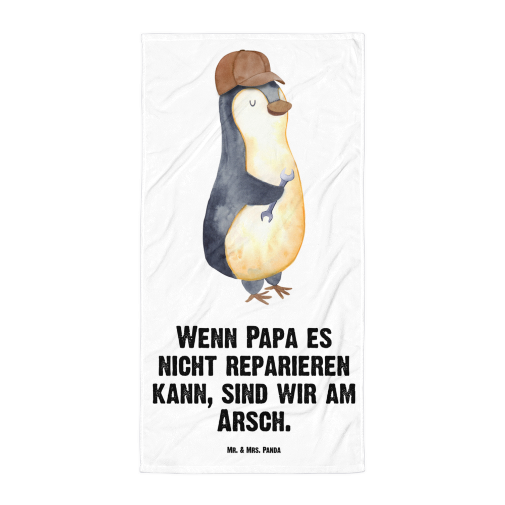 XL Badehandtuch Wenn Papa es nicht reparieren kann, sind wir am Arsch Handtuch, Badetuch, Duschtuch, Strandtuch, Saunatuch, Familie, Vatertag, Muttertag, Bruder, Schwester, Mama, Papa, Oma, Opa, Vater, Geschenk Papa, Bester Papa der Welt