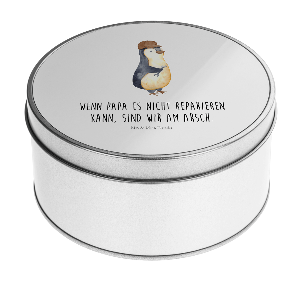 Blechdose rund Wenn Papa es nicht reparieren kann, sind wir am Arsch Metalldose, Keksdose, Dose, Vorratsdose, Geschenkbox, Familie, Vatertag, Muttertag, Bruder, Schwester, Mama, Papa, Oma, Opa, Vater, Geschenk Papa, Bester Papa der Welt