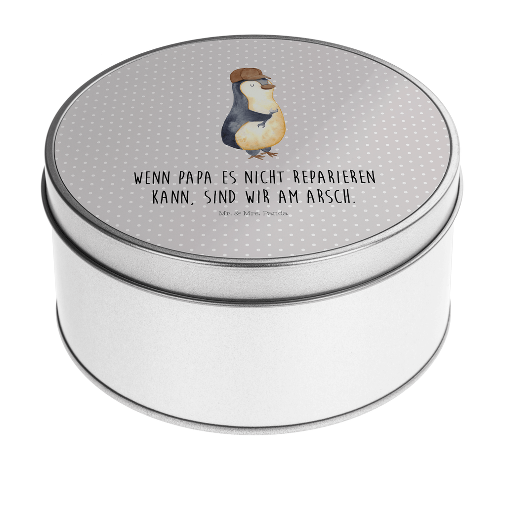 Blechdose rund Wenn Papa es nicht reparieren kann, sind wir am Arsch Metalldose, Keksdose, Dose, Vorratsdose, Geschenkbox, Familie, Vatertag, Muttertag, Bruder, Schwester, Mama, Papa, Oma, Opa, Vater, Geschenk Papa, Bester Papa der Welt