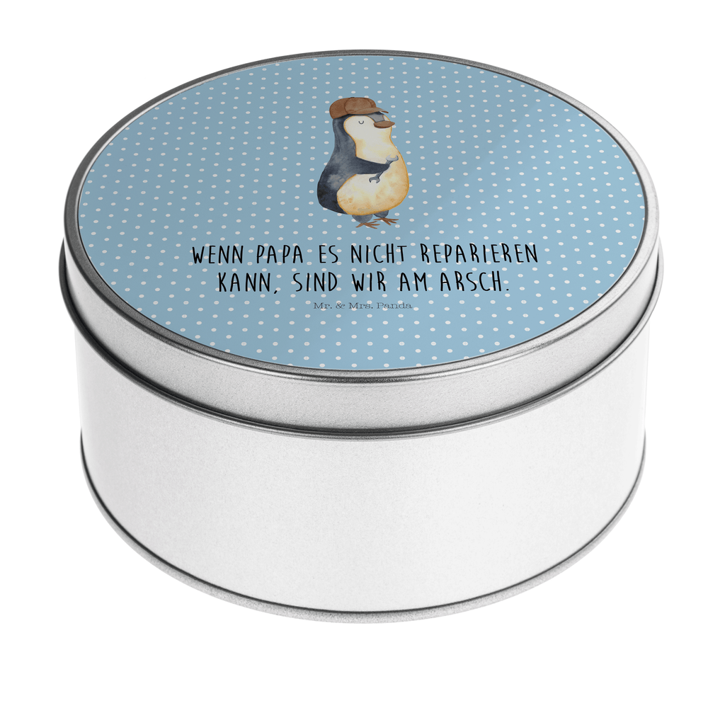 Blechdose rund Wenn Papa es nicht reparieren kann, sind wir am Arsch Metalldose, Keksdose, Dose, Vorratsdose, Geschenkbox, Familie, Vatertag, Muttertag, Bruder, Schwester, Mama, Papa, Oma, Opa, Vater, Geschenk Papa, Bester Papa der Welt