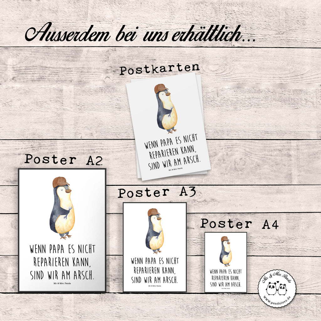 Poster Wenn Papa es nicht reparieren kann, sind wir am Arsch Poster, Wandposter, Bild, Wanddeko, Küchenposter, Kinderposter, Wanddeko Bild, Raumdekoration, Wanddekoration, Handgemaltes Poster, Mr. & Mrs. Panda Poster, Designposter, Kunstdruck, Posterdruck, Familie, Vatertag, Muttertag, Bruder, Schwester, Mama, Papa, Oma, Opa, Vater, Geschenk Papa, Bester Papa der Welt
