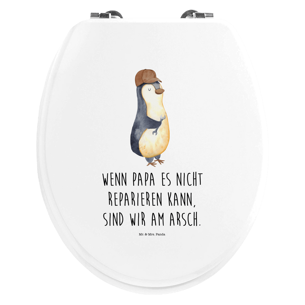 Motiv WC Sitz Wenn Papa es nicht reparieren kann, sind wir am Arsch Klobrille, Klodeckel, Toilettendeckel, WC-Sitz, Toilette, Familie, Vatertag, Muttertag, Bruder, Schwester, Mama, Papa, Oma, Opa, Vater, Geschenk Papa, Bester Papa der Welt