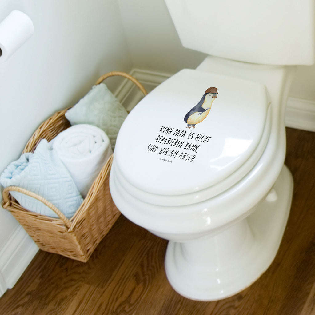 Motiv WC Sitz Wenn Papa es nicht reparieren kann, sind wir am Arsch Klobrille, Klodeckel, Toilettendeckel, WC-Sitz, Toilette, Familie, Vatertag, Muttertag, Bruder, Schwester, Mama, Papa, Oma, Opa, Vater, Geschenk Papa, Bester Papa der Welt
