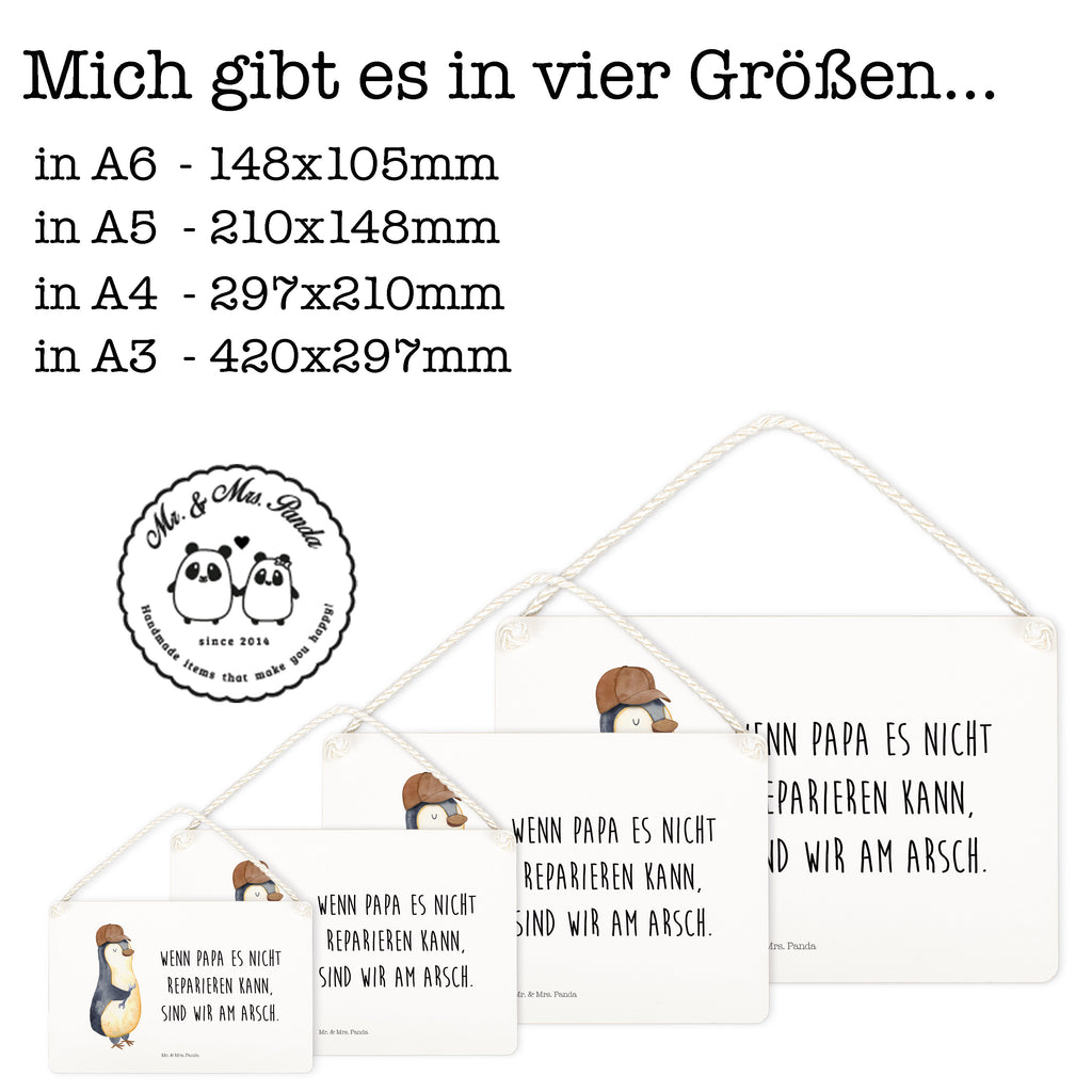 Deko Schild Wenn Papa es nicht reparieren kann, sind wir am Arsch Dekoschild, Deko Schild, Schild, Tür Schild, Türschild, Holzschild, Wandschild, Wanddeko, Familie, Vatertag, Muttertag, Bruder, Schwester, Mama, Papa, Oma, Opa, Vater, Geschenk Papa, Bester Papa der Welt