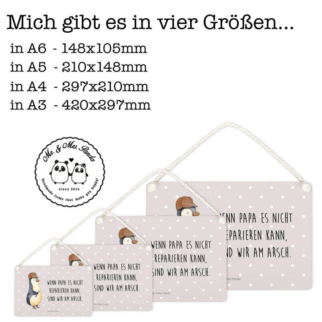 Deko Schild Wenn Papa es nicht reparieren kann, sind wir am Arsch Dekoschild, Deko Schild, Schild, Tür Schild, Türschild, Holzschild, Wandschild, Wanddeko, Familie, Vatertag, Muttertag, Bruder, Schwester, Mama, Papa, Oma, Opa, Vater, Geschenk Papa, Bester Papa der Welt