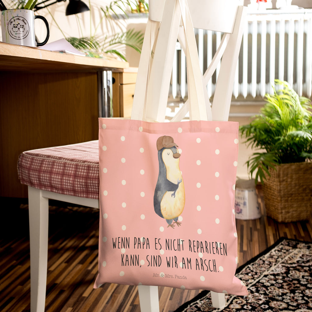 Einkaufstasche Wenn Papa es nicht reparieren kann, sind wir am Arsch Tragetasche, Tasche, Beutel, Stofftasche, Baumwolltasche, Umhängetasche, Shopper, Familie, Vatertag, Muttertag, Bruder, Schwester, Mama, Papa, Oma, Opa, Vater, Geschenk Papa, Bester Papa der Welt