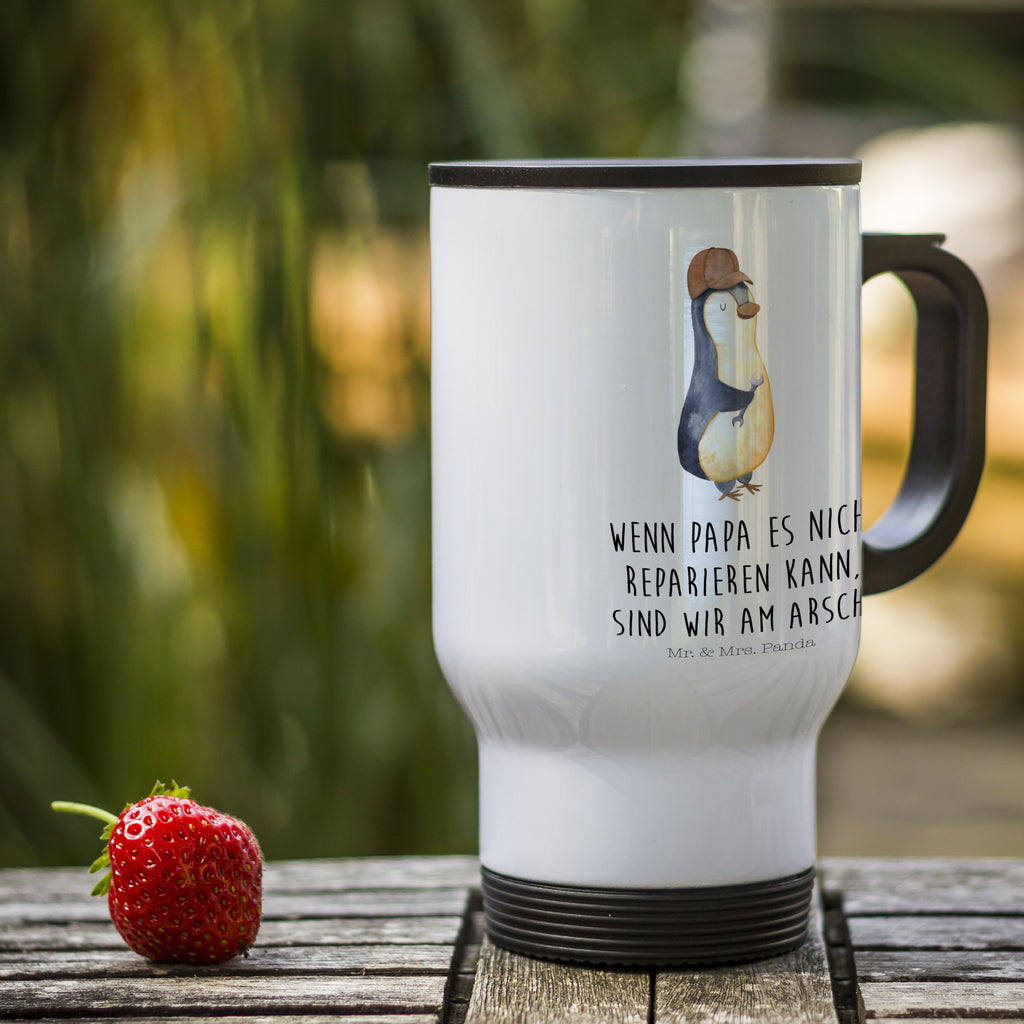 Thermobecher Wenn Papa es nicht reparieren kann, sind wir am Arsch Thermobecher, To Go Becher, Thermotasse, Kaffeebecher, Isolierbecher, Thermobecher To Go, Warmhaltetasse, Edelstahlbecher, Reisebecher, Tasse mit Deckel, Thermobecher für 400 ml, Kaffeetasse zum Mitnehmen, Tasse zum Mitnehmen, Spülmaschinenfest, Familie, Vatertag, Muttertag, Bruder, Schwester, Mama, Papa, Oma, Opa, Vater, Geschenk Papa, Bester Papa der Welt