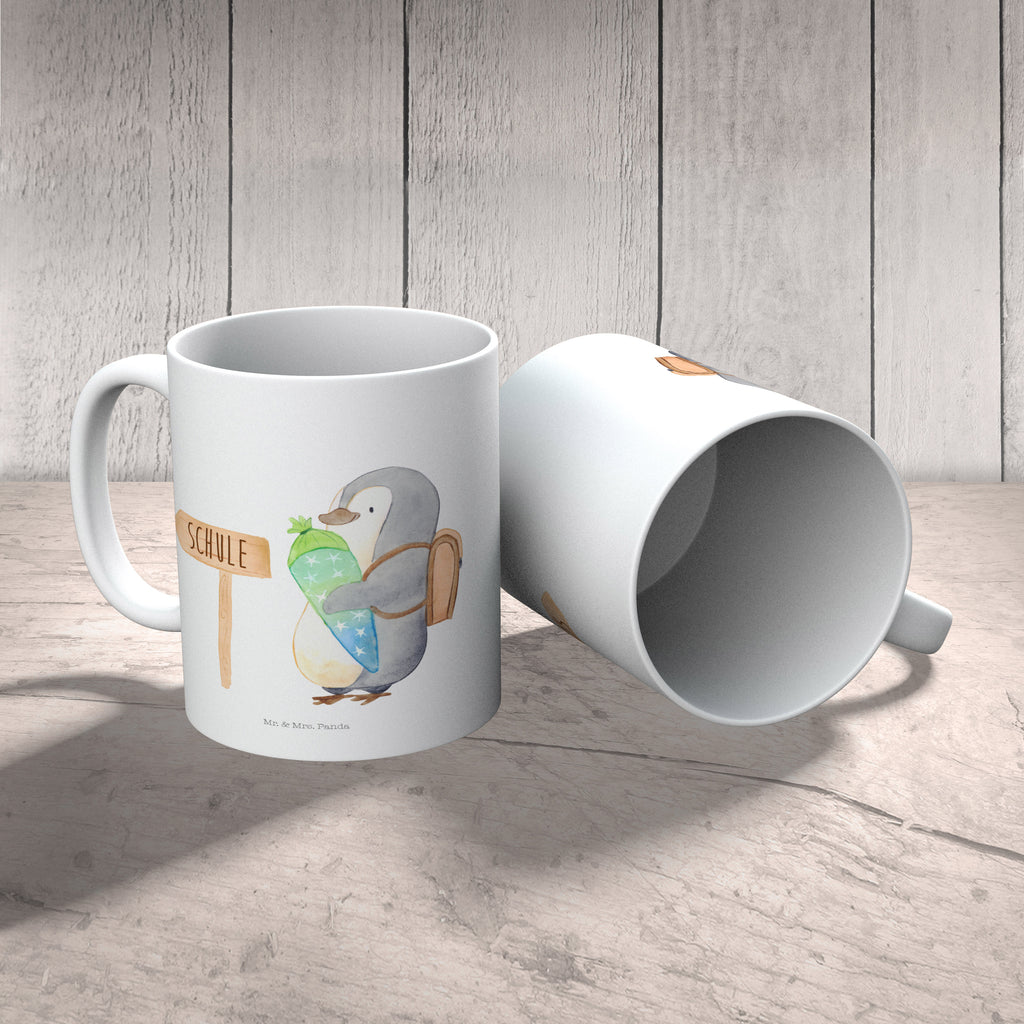 Kindertasse Pinguin Schultüte Kunststoff Tasse, Kindergarten, Tasse, Trinkbecher, Camping Becher, Kaffeetasse, Kunststoffbecher, Kindergartenbecher, Outdoorgeschirr, Kunststoffgeschirr, Reisebecher, Reisetasse, Kinderbecher, Pinguin, Schulanfänger, Einschulung, 1. Klasse, Geschenk zur Einschulung, erster Schultag, Schulranzen