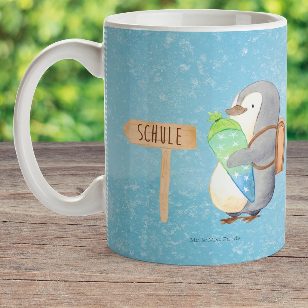 Kindertasse Pinguin Schultüte Kunststoff Tasse, Kindergarten, Tasse, Trinkbecher, Camping Becher, Kaffeetasse, Kunststoffbecher, Kindergartenbecher, Outdoorgeschirr, Kunststoffgeschirr, Reisebecher, Reisetasse, Kinderbecher, Pinguin, Schulanfänger, Einschulung, 1. Klasse, Geschenk zur Einschulung, erster Schultag, Schulranzen