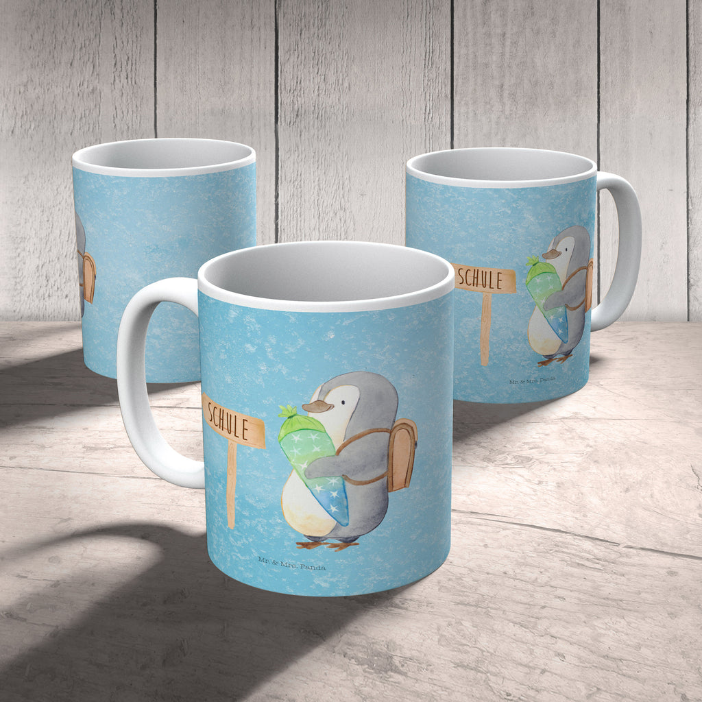 Kindertasse Pinguin Schultüte Kunststoff Tasse, Kindergarten, Tasse, Trinkbecher, Camping Becher, Kaffeetasse, Kunststoffbecher, Kindergartenbecher, Outdoorgeschirr, Kunststoffgeschirr, Reisebecher, Reisetasse, Kinderbecher, Pinguin, Schulanfänger, Einschulung, 1. Klasse, Geschenk zur Einschulung, erster Schultag, Schulranzen