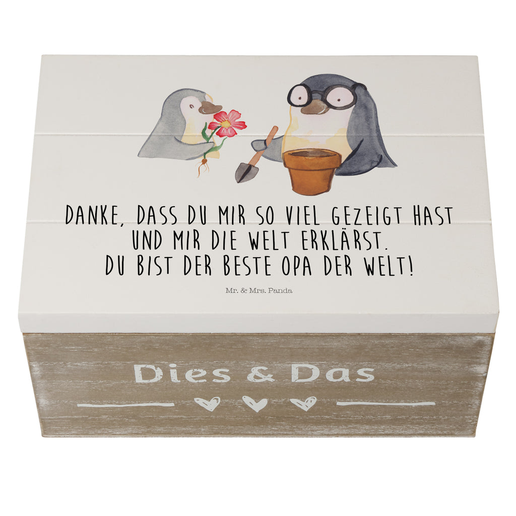 Holzkiste Pinguin Opa Blumen pflanzen Holzkiste, Kiste, Schatzkiste, Truhe, Schatulle, XXL, Erinnerungsbox, Erinnerungskiste, Dekokiste, Aufbewahrungsbox, Familie, Vatertag, Muttertag, Bruder, Schwester, Mama, Papa, Oma, Opa, Großvater, Opi, bester Opa, Lieblingsopa