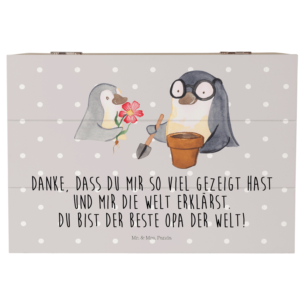Holzkiste Pinguin Opa Blumen pflanzen Holzkiste, Kiste, Schatzkiste, Truhe, Schatulle, XXL, Erinnerungsbox, Erinnerungskiste, Dekokiste, Aufbewahrungsbox, Familie, Vatertag, Muttertag, Bruder, Schwester, Mama, Papa, Oma, Opa, Großvater, Opi, bester Opa, Lieblingsopa