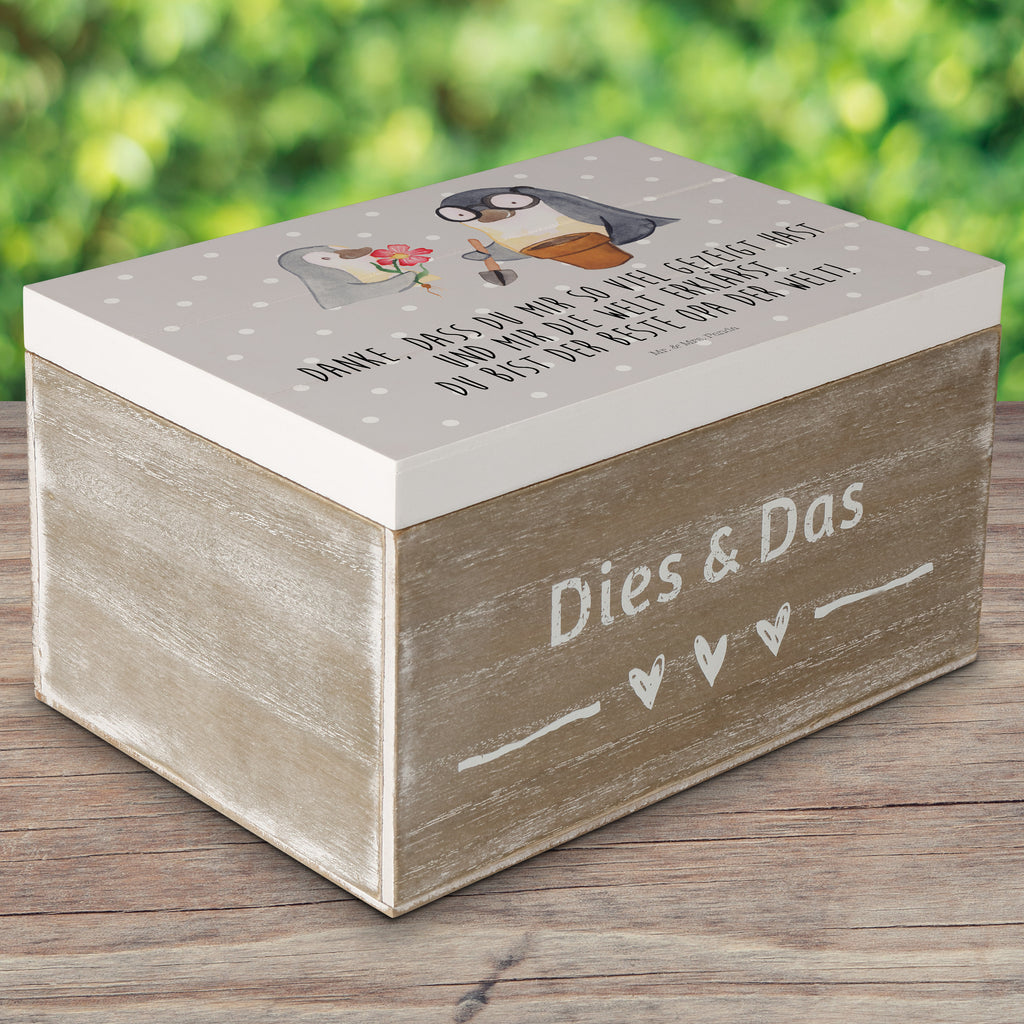 Holzkiste Pinguin Opa Blumen pflanzen Holzkiste, Kiste, Schatzkiste, Truhe, Schatulle, XXL, Erinnerungsbox, Erinnerungskiste, Dekokiste, Aufbewahrungsbox, Familie, Vatertag, Muttertag, Bruder, Schwester, Mama, Papa, Oma, Opa, Großvater, Opi, bester Opa, Lieblingsopa