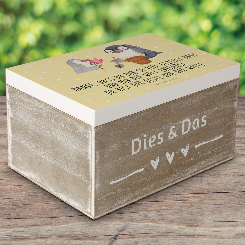 Holzkiste Pinguin Opa Blumen pflanzen Holzkiste, Kiste, Schatzkiste, Truhe, Schatulle, XXL, Erinnerungsbox, Erinnerungskiste, Dekokiste, Aufbewahrungsbox, Familie, Vatertag, Muttertag, Bruder, Schwester, Mama, Papa, Oma, Opa, Großvater, Opi, bester Opa, Lieblingsopa