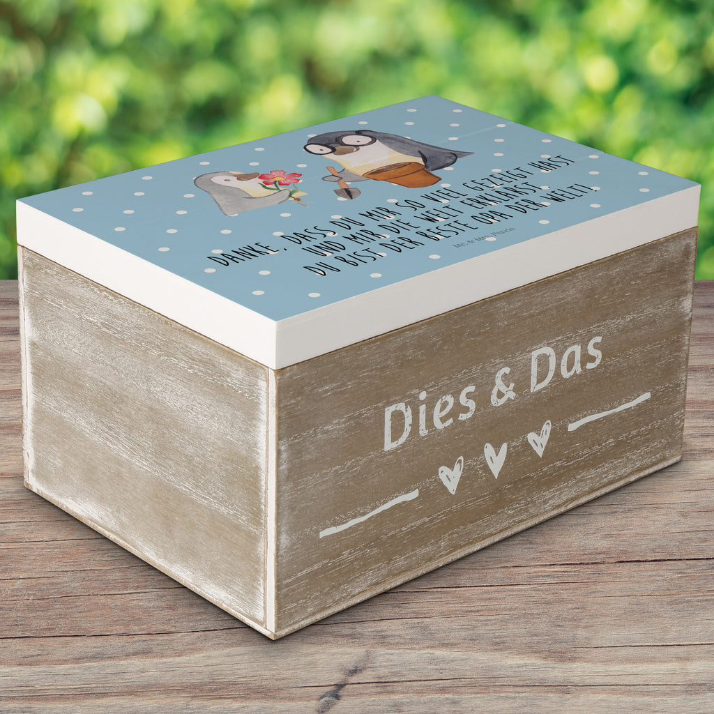 Holzkiste Pinguin Opa Blumen pflanzen Holzkiste, Kiste, Schatzkiste, Truhe, Schatulle, XXL, Erinnerungsbox, Erinnerungskiste, Dekokiste, Aufbewahrungsbox, Familie, Vatertag, Muttertag, Bruder, Schwester, Mama, Papa, Oma, Opa, Großvater, Opi, bester Opa, Lieblingsopa