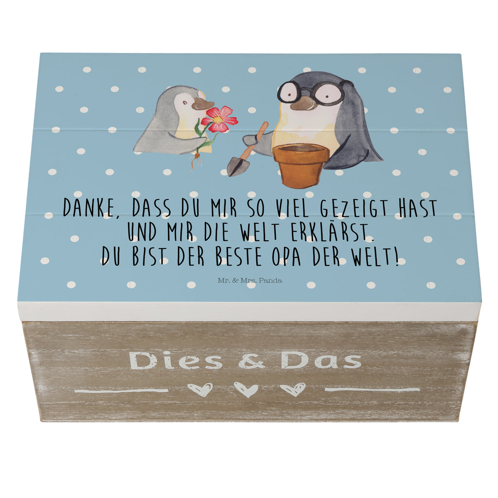 Holzkiste Pinguin Opa Blumen pflanzen Holzkiste, Kiste, Schatzkiste, Truhe, Schatulle, XXL, Erinnerungsbox, Erinnerungskiste, Dekokiste, Aufbewahrungsbox, Familie, Vatertag, Muttertag, Bruder, Schwester, Mama, Papa, Oma, Opa, Großvater, Opi, bester Opa, Lieblingsopa