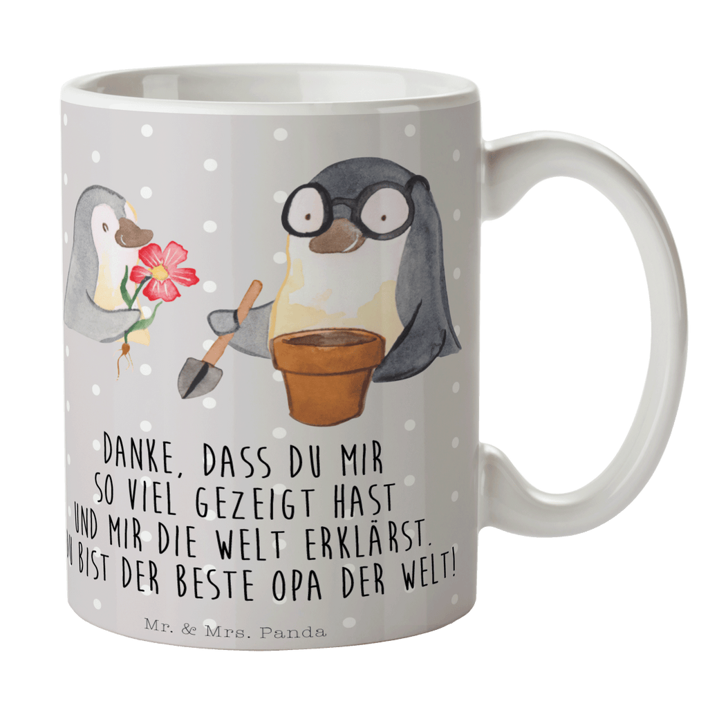 Tasse Pinguin Opa Blumen pflanzen Opa, Großvater, Opi, bester Opa, Lieblingsopa Becher, Kaffeetasse, Kaffeebecher, Tee, Frühstück, Büro  Familie, Vatertag, Muttertag, Bruder, Schwester, Mama, Papa, Oma, Opa