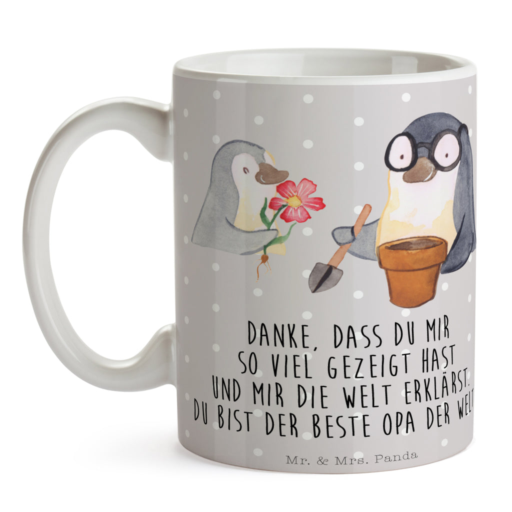 Tasse Pinguin Opa Blumen pflanzen Opa, Großvater, Opi, bester Opa, Lieblingsopa Becher, Kaffeetasse, Kaffeebecher, Tee, Frühstück, Büro  Familie, Vatertag, Muttertag, Bruder, Schwester, Mama, Papa, Oma, Opa