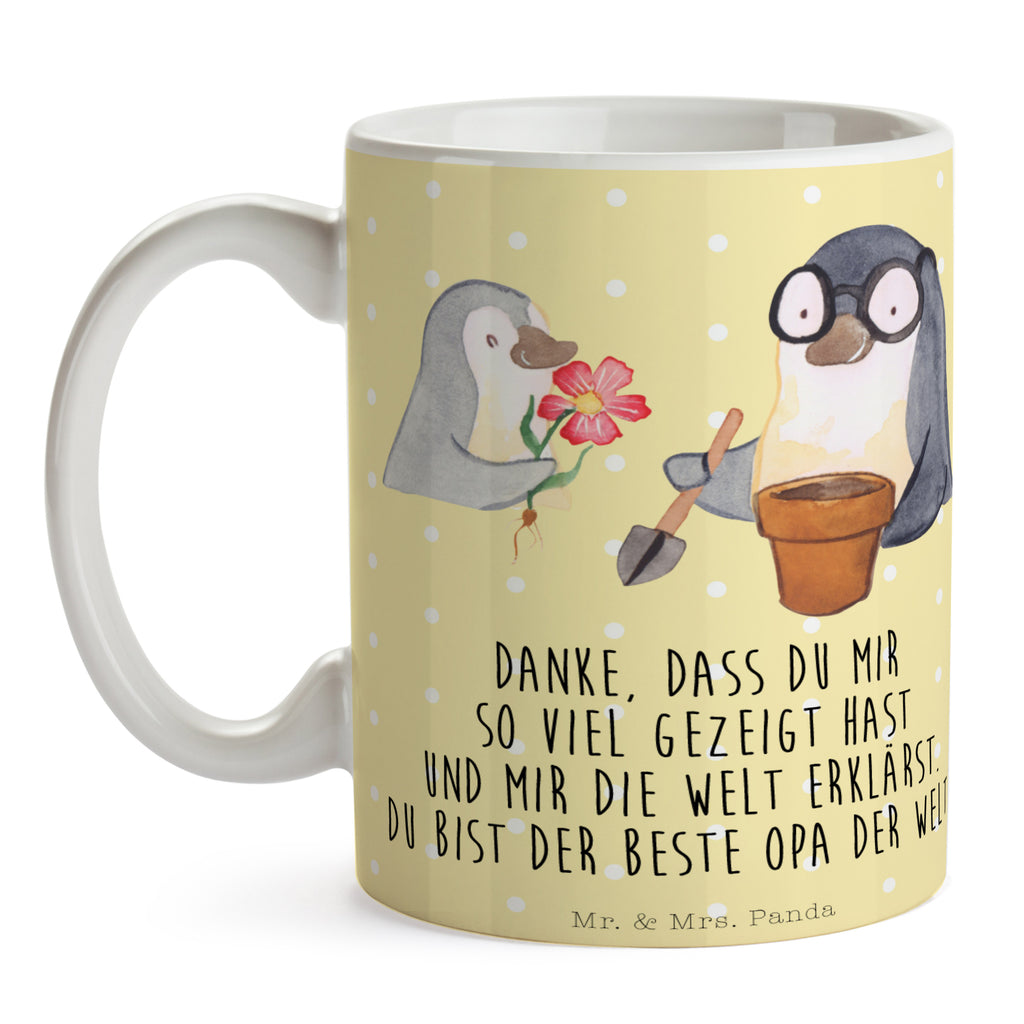 Tasse Pinguin Opa Blumen pflanzen Opa, Großvater, Opi, bester Opa, Lieblingsopa Becher, Kaffeetasse, Kaffeebecher, Tee, Frühstück, Büro  Familie, Vatertag, Muttertag, Bruder, Schwester, Mama, Papa, Oma, Opa