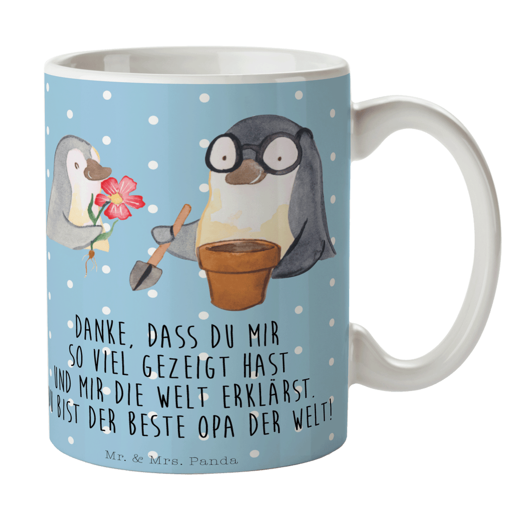 Tasse Pinguin Opa Blumen pflanzen Opa, Großvater, Opi, bester Opa, Lieblingsopa Becher, Kaffeetasse, Kaffeebecher, Tee, Frühstück, Büro  Familie, Vatertag, Muttertag, Bruder, Schwester, Mama, Papa, Oma, Opa