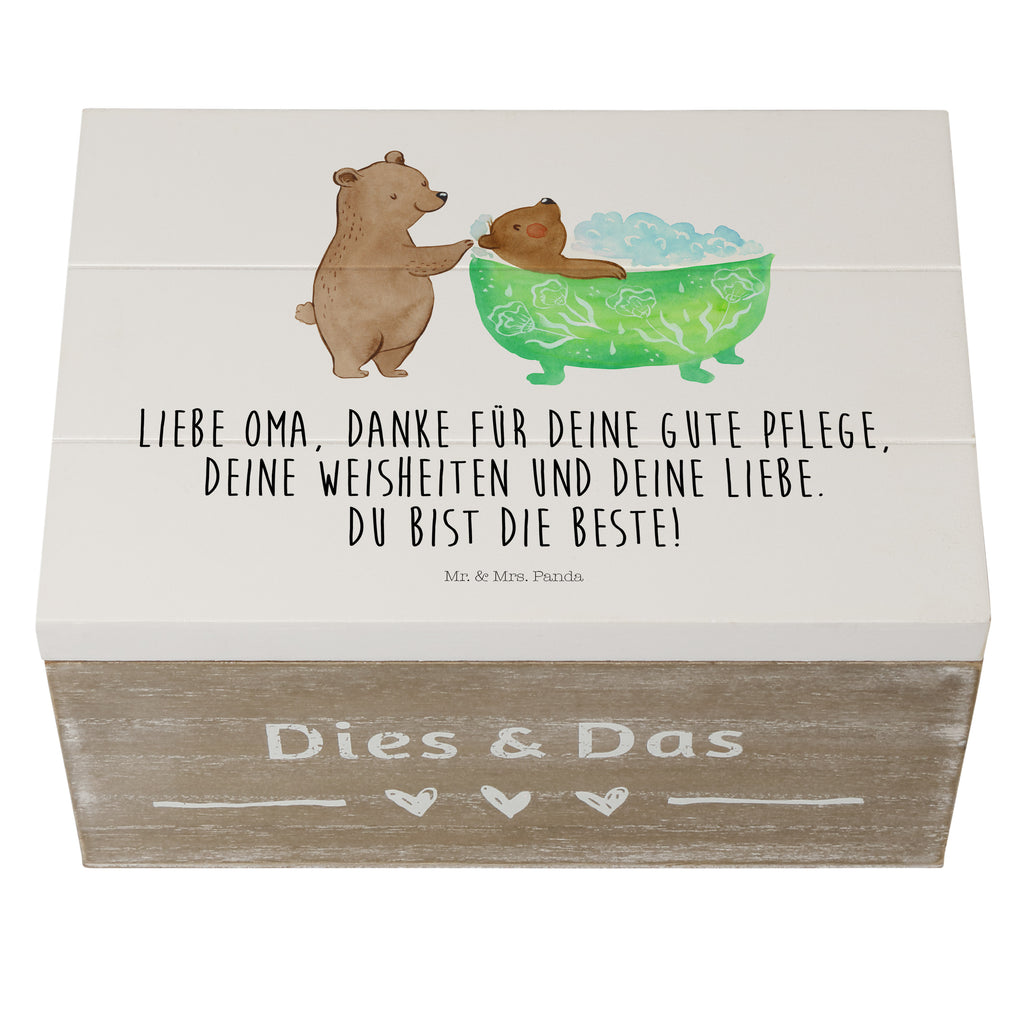 Holzkiste Oma badet Holzkiste, Kiste, Schatzkiste, Truhe, Schatulle, XXL, Erinnerungsbox, Erinnerungskiste, Dekokiste, Aufbewahrungsbox, Familie, Vatertag, Muttertag, Bruder, Schwester, Mama, Papa, Oma, Opa, Großmutter, Enkel, Baden, Liebe