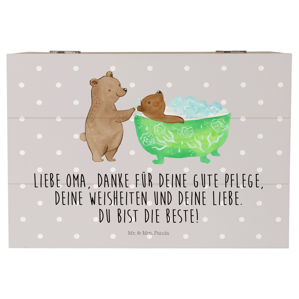 Holzkiste Oma badet Holzkiste, Kiste, Schatzkiste, Truhe, Schatulle, XXL, Erinnerungsbox, Erinnerungskiste, Dekokiste, Aufbewahrungsbox, Familie, Vatertag, Muttertag, Bruder, Schwester, Mama, Papa, Oma, Opa, Großmutter, Enkel, Baden, Liebe