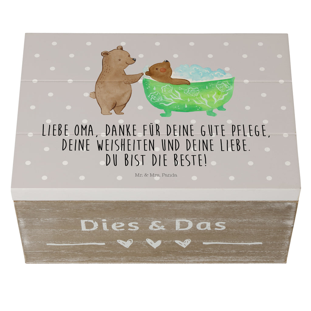 Holzkiste Oma badet Holzkiste, Kiste, Schatzkiste, Truhe, Schatulle, XXL, Erinnerungsbox, Erinnerungskiste, Dekokiste, Aufbewahrungsbox, Familie, Vatertag, Muttertag, Bruder, Schwester, Mama, Papa, Oma, Opa, Großmutter, Enkel, Baden, Liebe