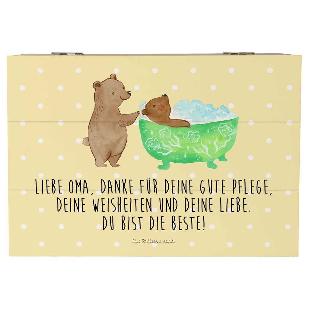 Holzkiste Oma badet Holzkiste, Kiste, Schatzkiste, Truhe, Schatulle, XXL, Erinnerungsbox, Erinnerungskiste, Dekokiste, Aufbewahrungsbox, Familie, Vatertag, Muttertag, Bruder, Schwester, Mama, Papa, Oma, Opa, Großmutter, Enkel, Baden, Liebe
