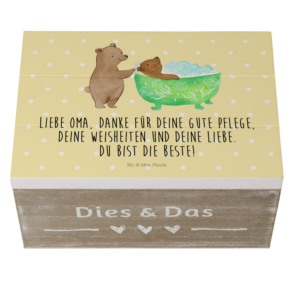 Holzkiste Oma badet Holzkiste, Kiste, Schatzkiste, Truhe, Schatulle, XXL, Erinnerungsbox, Erinnerungskiste, Dekokiste, Aufbewahrungsbox, Familie, Vatertag, Muttertag, Bruder, Schwester, Mama, Papa, Oma, Opa, Großmutter, Enkel, Baden, Liebe