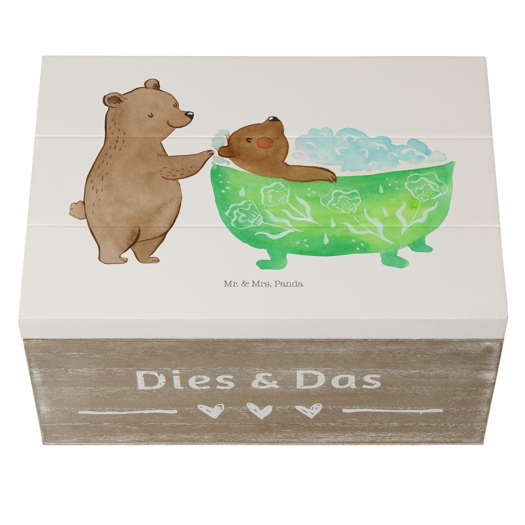 Holzkiste Oma badet Holzkiste, Kiste, Schatzkiste, Truhe, Schatulle, XXL, Erinnerungsbox, Erinnerungskiste, Dekokiste, Aufbewahrungsbox, Familie, Vatertag, Muttertag, Bruder, Schwester, Mama, Papa, Oma, Opa, Großmutter, Enkel, Baden, Liebe