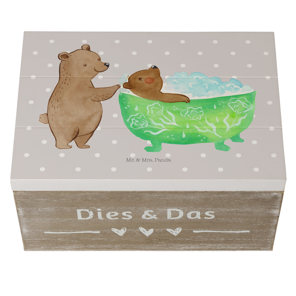Holzkiste Oma badet Holzkiste, Kiste, Schatzkiste, Truhe, Schatulle, XXL, Erinnerungsbox, Erinnerungskiste, Dekokiste, Aufbewahrungsbox, Familie, Vatertag, Muttertag, Bruder, Schwester, Mama, Papa, Oma, Opa, Großmutter, Enkel, Baden, Liebe