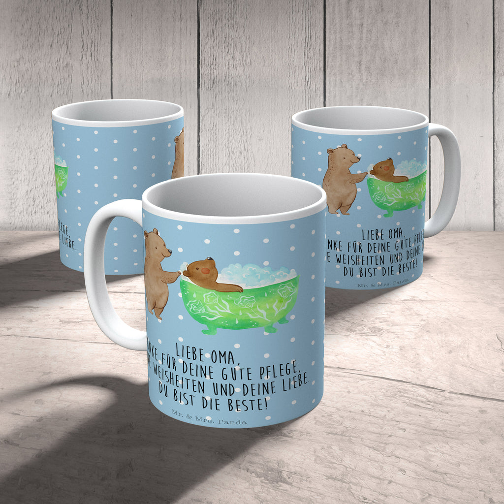Tasse Oma badet Oma, Großmutter, Enkel, Familie, Baden, Liebe,  Becher, Kaffeetasse, Kaffeebecher, Tee, Frühstück, Büro  Familie, Vatertag, Muttertag, Bruder, Schwester, Mama, Papa, Oma, Opa