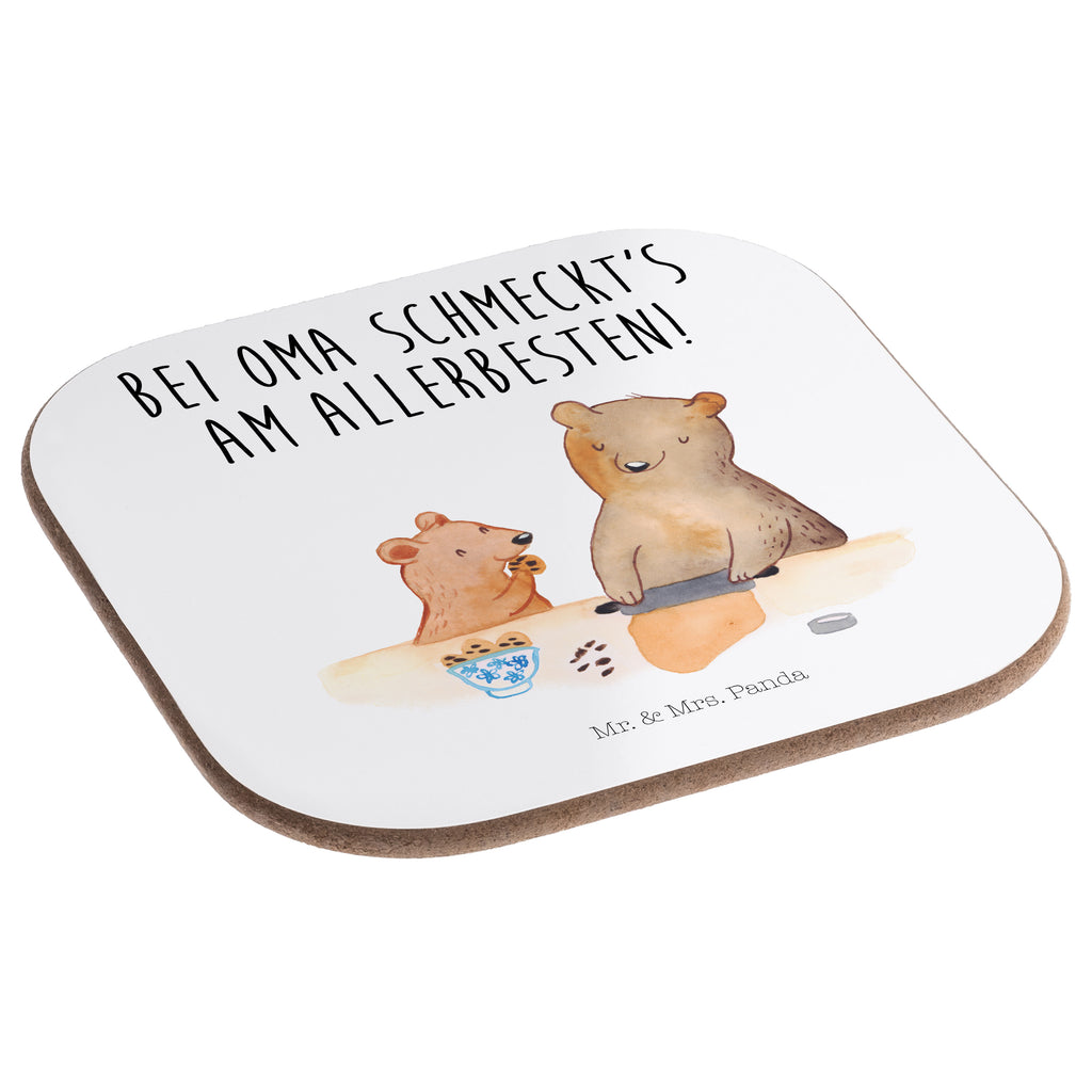 Quadratische Untersetzer Oma Bär backen Bierdeckel, Glasuntersetzer, Untersetzer Gläser, Getränkeuntersetzer, Familie, Vatertag, Muttertag, Bruder, Schwester, Mama, Papa, Oma, Opa, Omi, Lieblingsoma, Lieblingsomi, backen, kochen, beste Köchin
