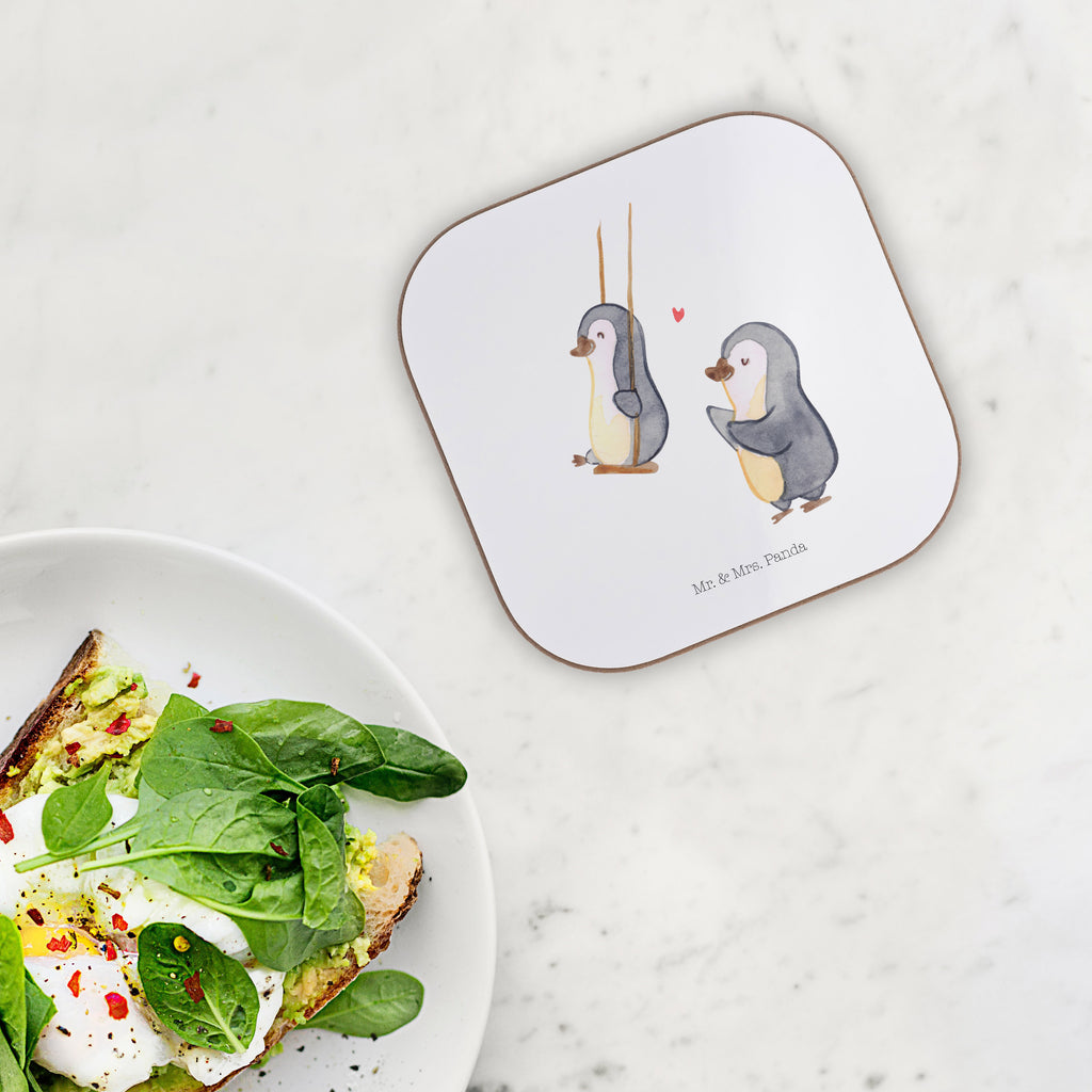 Quadratische Untersetzer Pinguin Oma schaukeln Bierdeckel, Glasuntersetzer, Untersetzer Gläser, Getränkeuntersetzer, Familie, Vatertag, Muttertag, Bruder, Schwester, Mama, Papa, Oma, Opa, beste Oma, Lieblingsoma, Geschenk für Oma, Omi, Großmutter