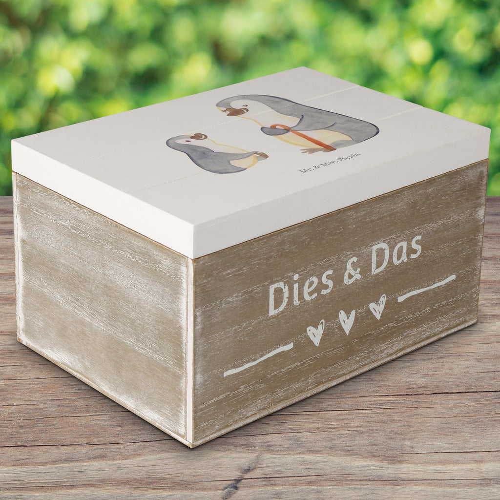 Holzkiste Pinguin Opa Enkel Holzkiste, Kiste, Schatzkiste, Truhe, Schatulle, XXL, Erinnerungsbox, Erinnerungskiste, Dekokiste, Aufbewahrungsbox, Familie, Vatertag, Muttertag, Bruder, Schwester, Mama, Papa, Oma, Opa, Opi, bester Opa, Großvater, Lieblingsopa, Geschenk für Opa