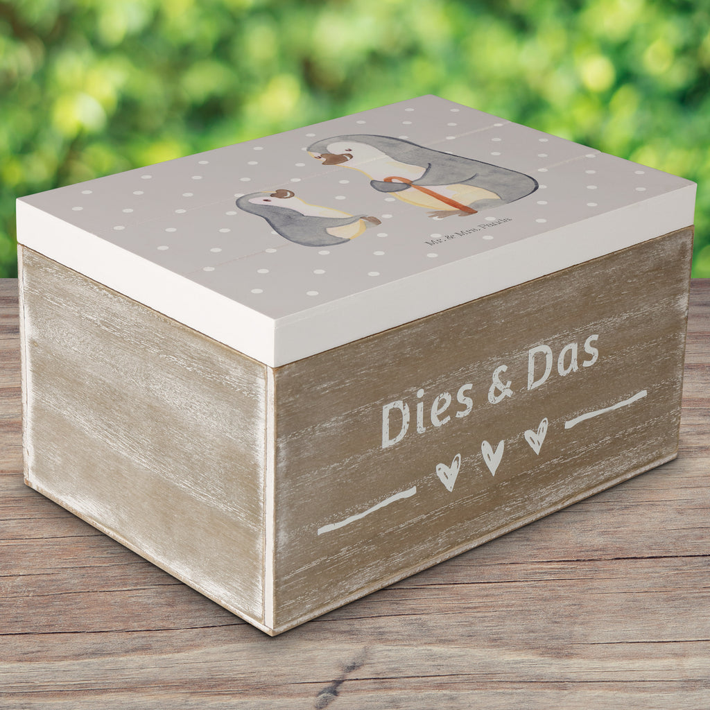 Holzkiste Pinguin Opa Enkel Holzkiste, Kiste, Schatzkiste, Truhe, Schatulle, XXL, Erinnerungsbox, Erinnerungskiste, Dekokiste, Aufbewahrungsbox, Familie, Vatertag, Muttertag, Bruder, Schwester, Mama, Papa, Oma, Opa, Opi, bester Opa, Großvater, Lieblingsopa, Geschenk für Opa