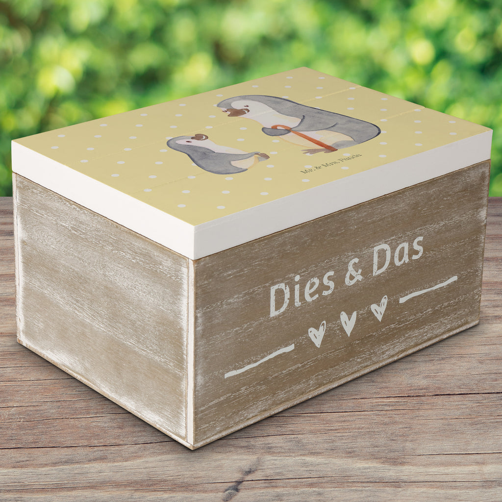 Holzkiste Pinguin Opa Enkel Holzkiste, Kiste, Schatzkiste, Truhe, Schatulle, XXL, Erinnerungsbox, Erinnerungskiste, Dekokiste, Aufbewahrungsbox, Familie, Vatertag, Muttertag, Bruder, Schwester, Mama, Papa, Oma, Opa, Opi, bester Opa, Großvater, Lieblingsopa, Geschenk für Opa