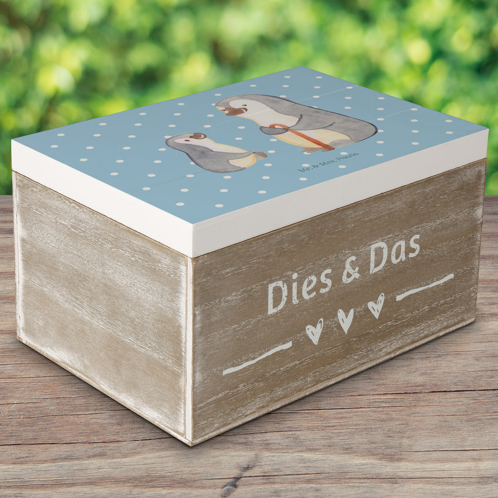 Holzkiste Pinguin Opa Enkel Holzkiste, Kiste, Schatzkiste, Truhe, Schatulle, XXL, Erinnerungsbox, Erinnerungskiste, Dekokiste, Aufbewahrungsbox, Familie, Vatertag, Muttertag, Bruder, Schwester, Mama, Papa, Oma, Opa, Opi, bester Opa, Großvater, Lieblingsopa, Geschenk für Opa
