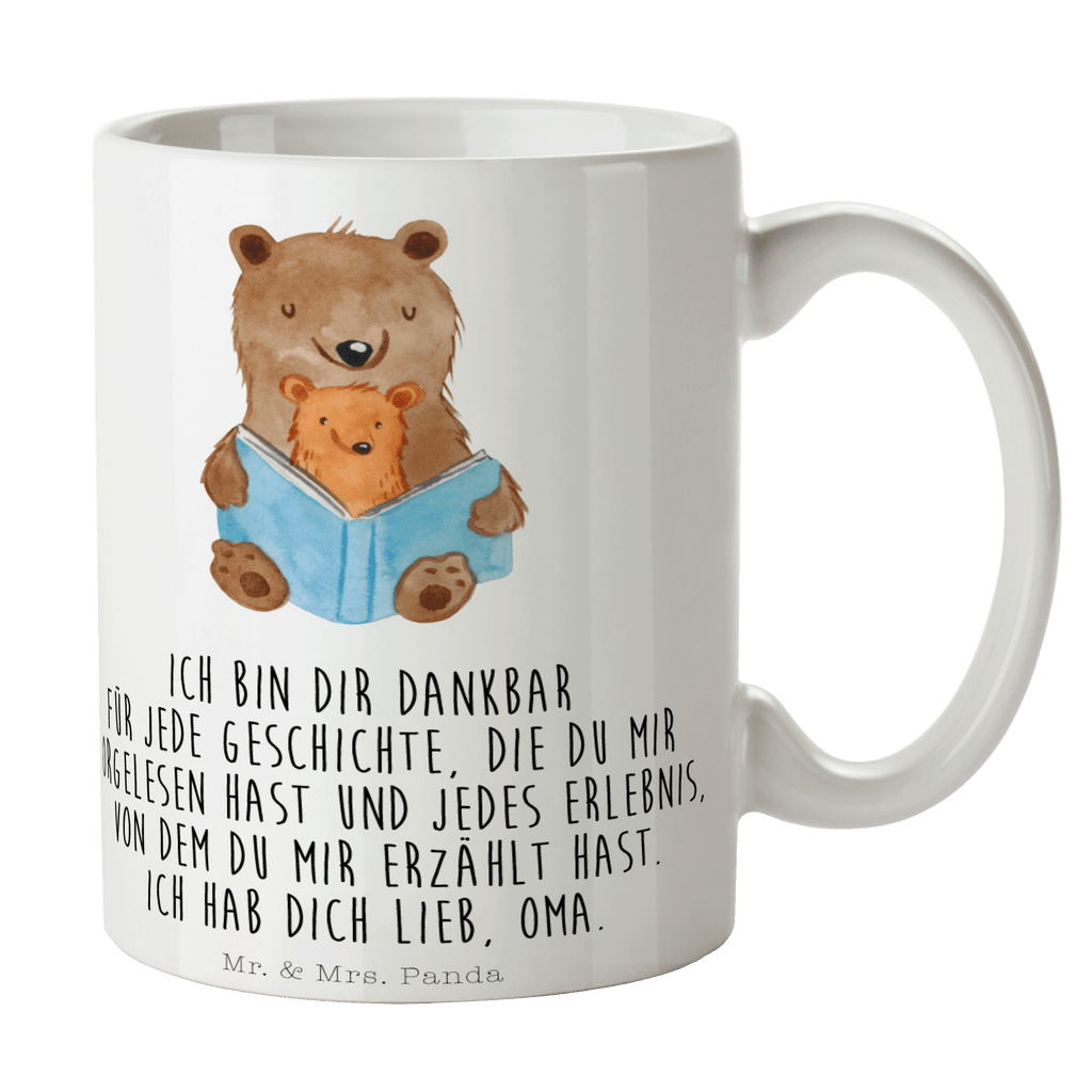 Tasse Bären Buch Oma, Omi, Großmutter, beste Oma, Lieblingsoma, Geschichtenerzähler Becher, Kaffeetasse, Kaffeebecher, Tee, Frühstück, Büro  Familie, Vatertag, Muttertag, Bruder, Schwester, Mama, Papa, Oma, Opa