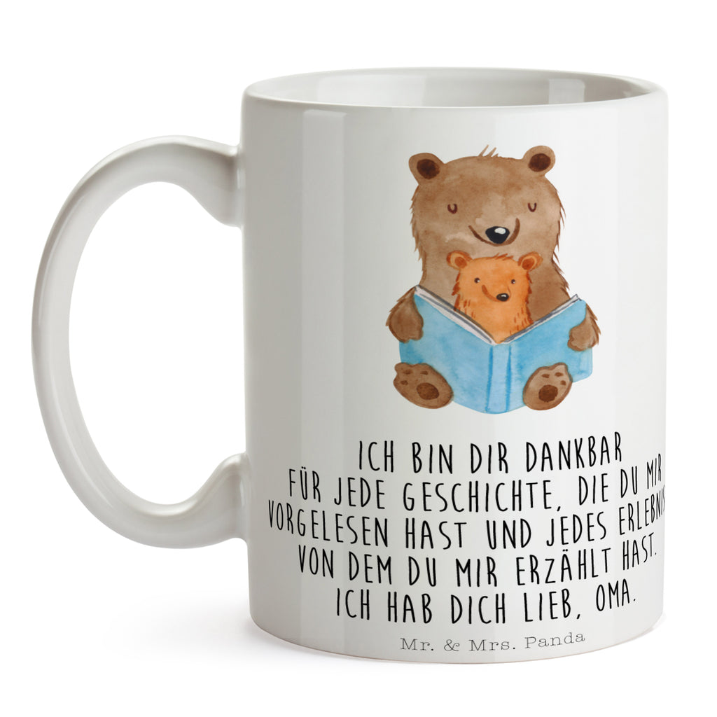 Tasse Bären Buch Oma, Omi, Großmutter, beste Oma, Lieblingsoma, Geschichtenerzähler Becher, Kaffeetasse, Kaffeebecher, Tee, Frühstück, Büro  Familie, Vatertag, Muttertag, Bruder, Schwester, Mama, Papa, Oma, Opa