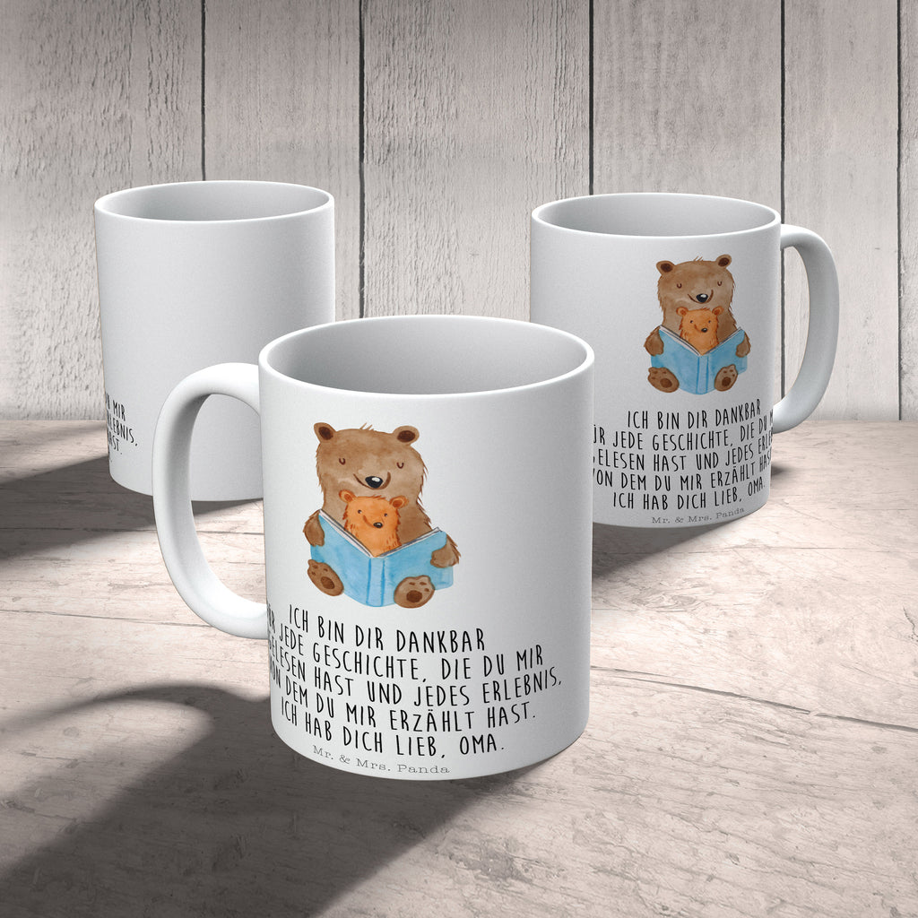 Tasse Bären Buch Oma, Omi, Großmutter, beste Oma, Lieblingsoma, Geschichtenerzähler Becher, Kaffeetasse, Kaffeebecher, Tee, Frühstück, Büro  Familie, Vatertag, Muttertag, Bruder, Schwester, Mama, Papa, Oma, Opa
