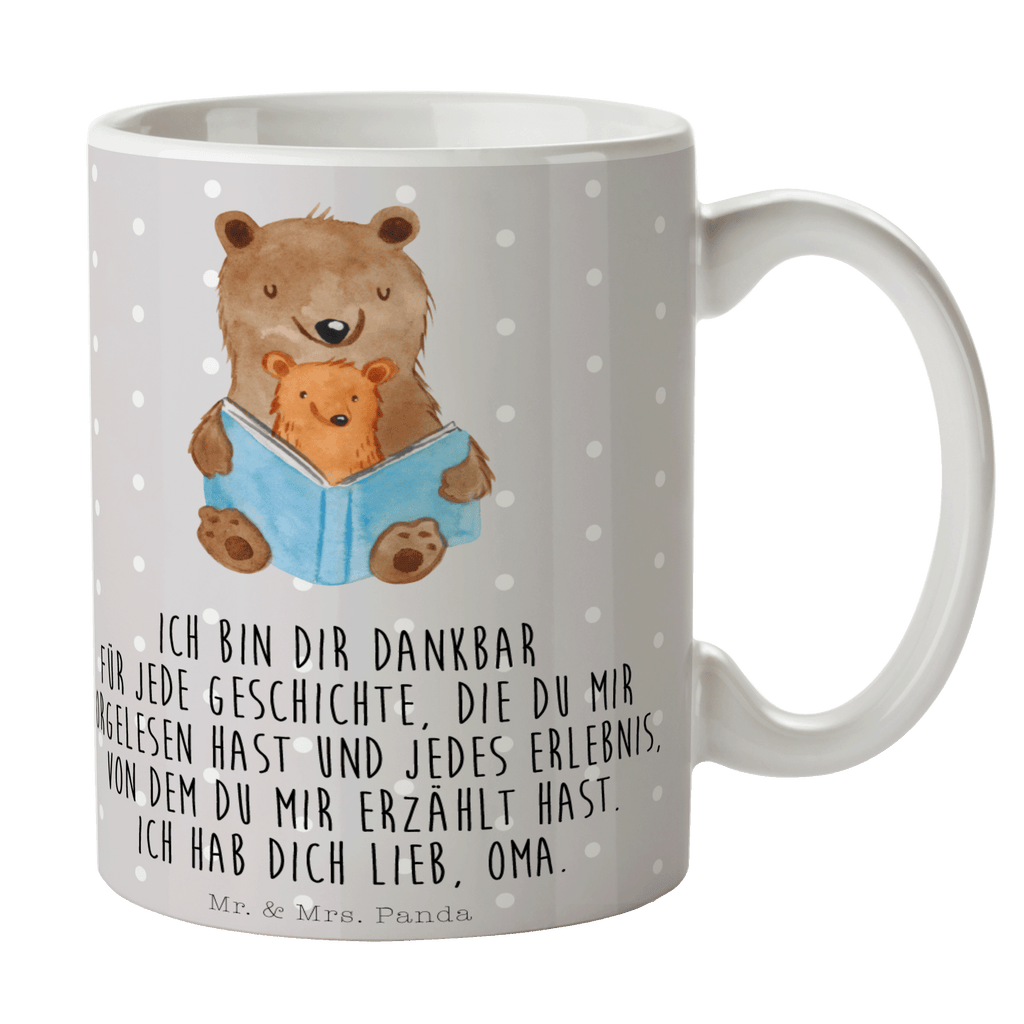 Tasse Bären Buch Oma, Omi, Großmutter, beste Oma, Lieblingsoma, Geschichtenerzähler Becher, Kaffeetasse, Kaffeebecher, Tee, Frühstück, Büro  Familie, Vatertag, Muttertag, Bruder, Schwester, Mama, Papa, Oma, Opa